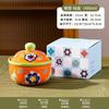 Underglaze Porcelain Rice Bowl Set Floral Design Ceramic Tableware High Aesthetic Soup Bowl