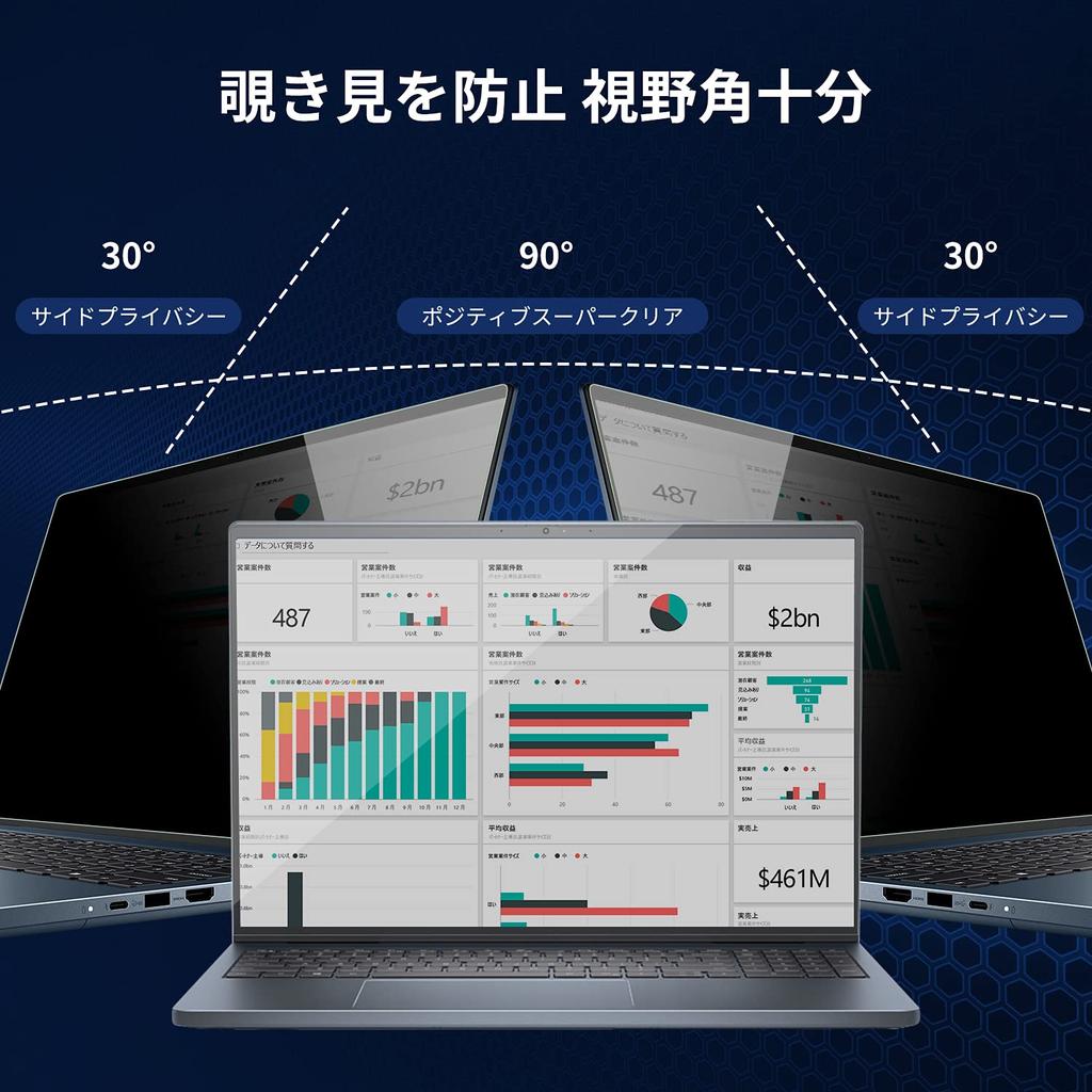 [Amazon Exclusive Brand] 14-inch 16:9 Screen Protection Filter, Privacy Screen Protector