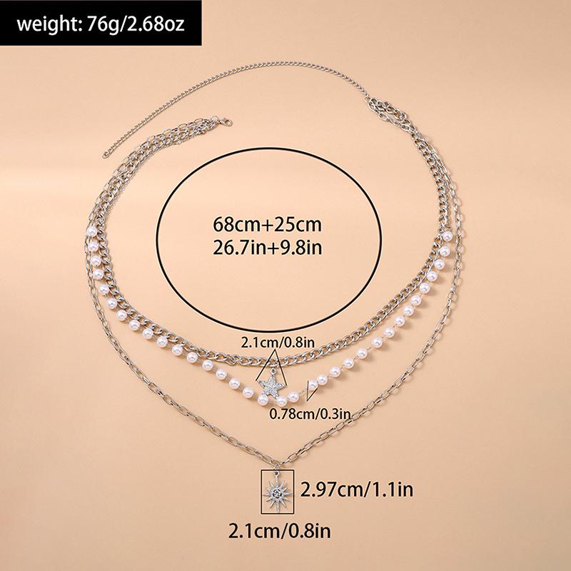Flower Pearl Tassel Necklace Ladies Sexy Pearl Multi-Layer Body Chain Elegant Waist Chain For Beach Outfit  Accessory