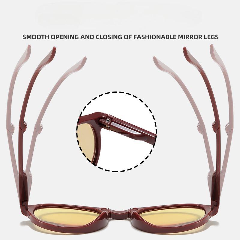 Portable Folding and Brightening Night Vision Reading Glasses with Anti Blue Light for WomenMen HD Ultralight Presbyopia Glasses