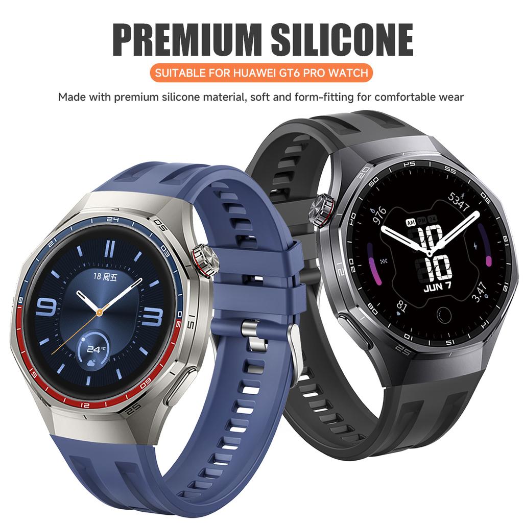 Huawei Watch GT 6 Pro 46mm için Resmi Silikon Kayış Saat Kayışı Bileklik Correa HUAWEI WATCH GT6Pro 46MM Spor Bilek Bandı Yedek Aksesuarlar