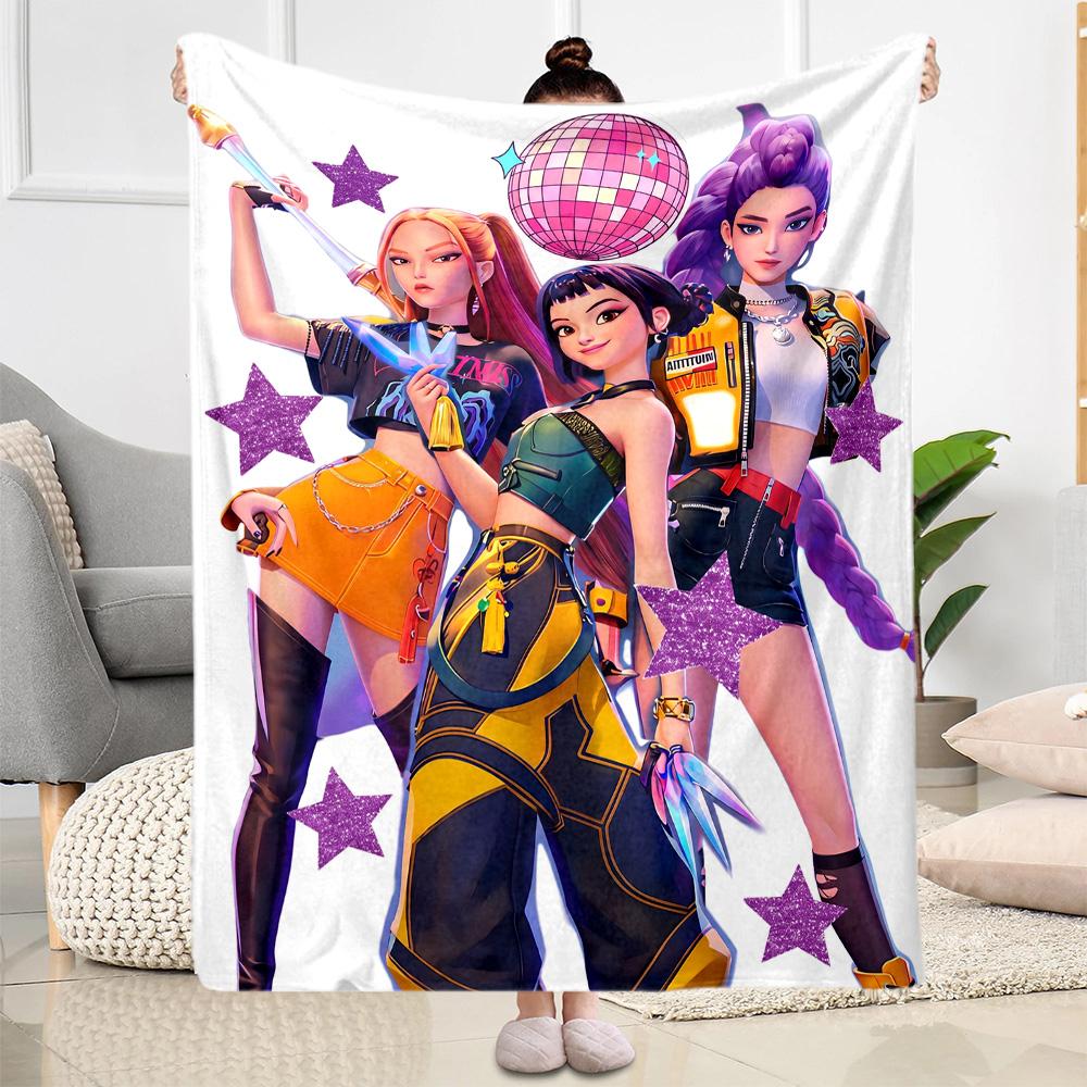 K-pop Demon Hunters Blanket Soft & Cozy Suitable for Sofa Office Chair Seaside for All Occasions Stylish Decor Best Holiday Gift for Friends Family