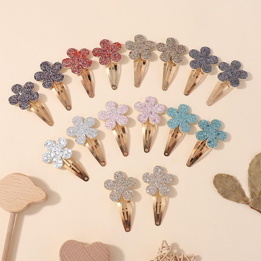 Popular Glitter Flower Children'S Bb Clip Gretel Baby Edge Clip Bangs Hairpin Hair Accessories 3039