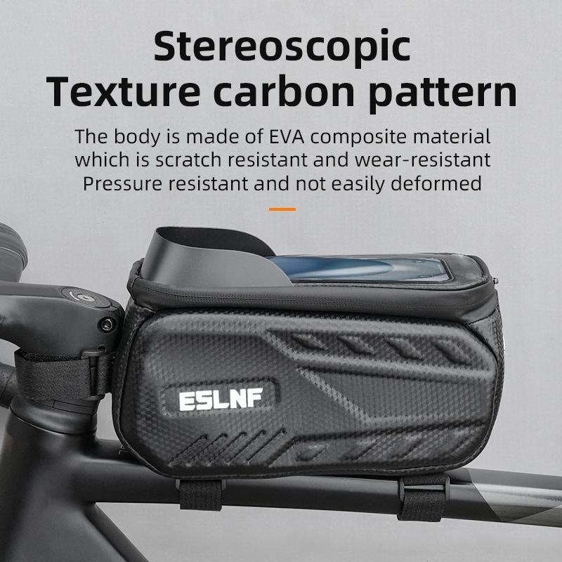 ESLNF Touch Screen Bike Pouch Top Tube Bag Hard Case Waterproof Front Frame Bicycle Phone Bag EVA Bicycle Bag