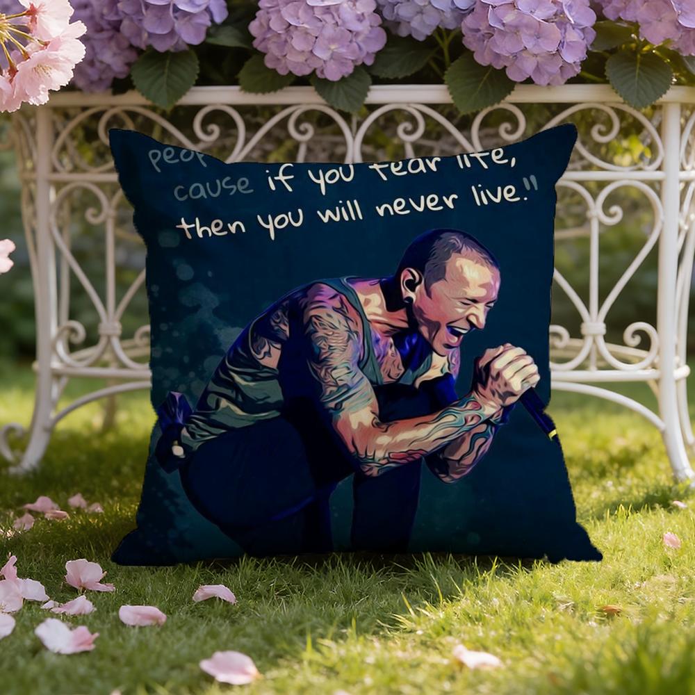 C-Chester B-Bennington Cushion Cover Home & Car Dual-Scene Pillow Cover: Reversible for Premium Comfort