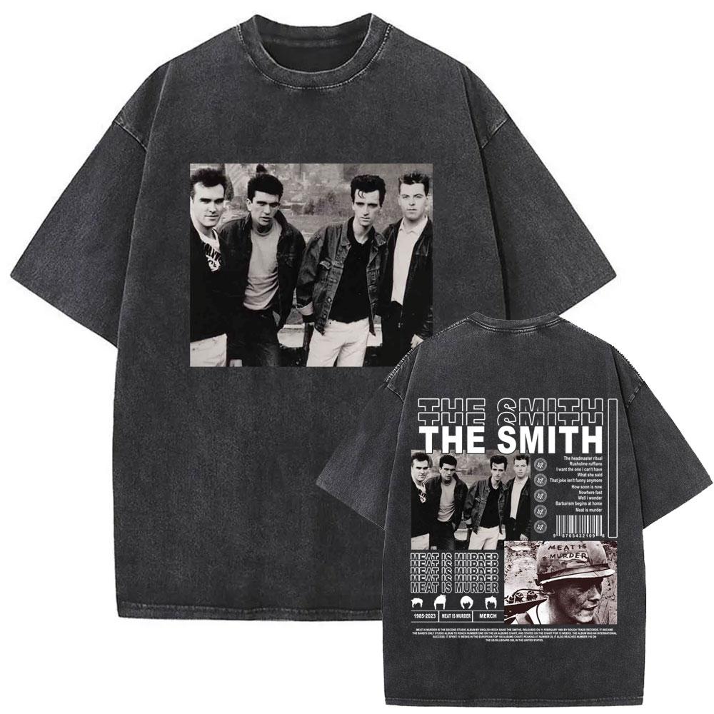 Rock Band The Smiths Louder Vintage Washed Tshirt Alternative s Indie Morrissey T Shirt The Queen Is Dead Tshirts Unisex