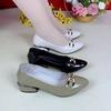 Shallow-Mouthed Pointed-Toe Slip-On Shoes with Metal Buckle for Moms