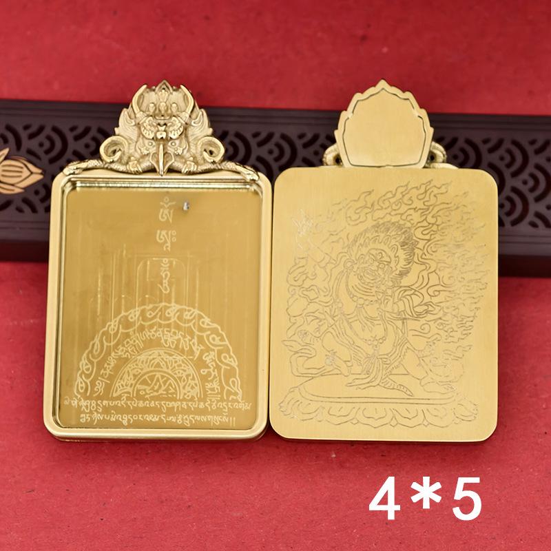 Tibetan Thangka Gold Necklace: Non-fading, Waterproof GAU Box Pendant, Multi-size Options