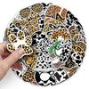 50-Pack Waterproof Leopard & Cow Print Graffiti Stickers for Skateboards, Phone Cases, and Suitcases