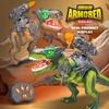 Simulated Alloy Dinosaur Toy, RC T-Rex, Runs & Roars, Built-in Sound Effects, Birthday Gift for Kids 3+, With Remote, Batteries
