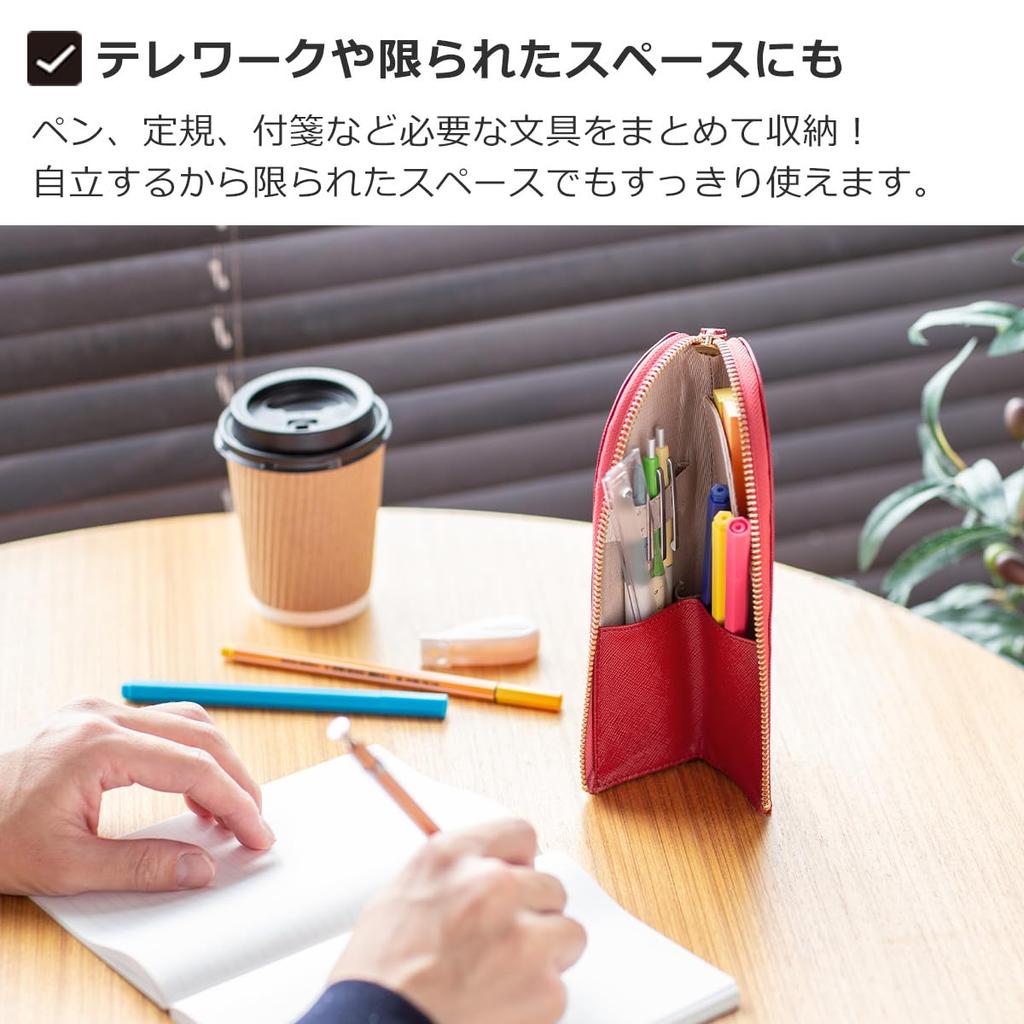 (Chorałowe) Corale Etui na długopisy stojące, Stojące etui na długopisy, Skóra, Damskie etui na ołówki, Stojak na długopisy, Dorośli, Stylowe (Różowa Lawenda)