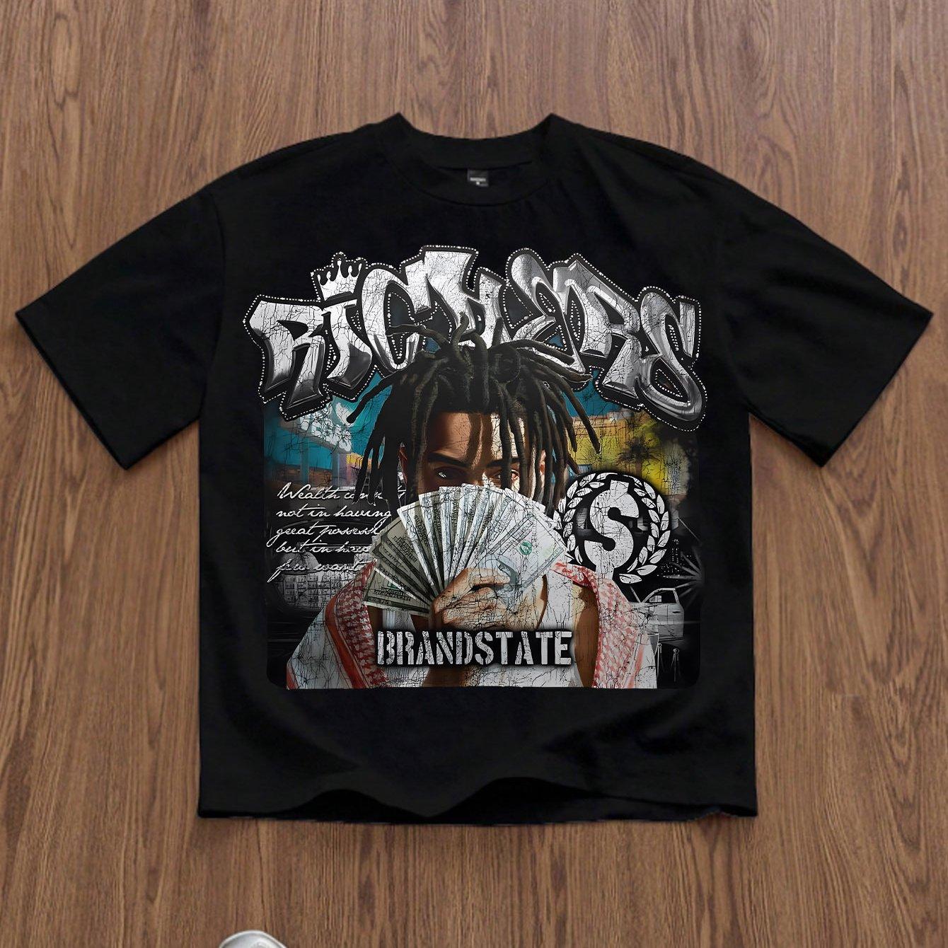 

Hip Hop Y2K Ready for Cash Print Mens Tshirt Unisex Casual Fashion Harajuku Tshirt as the picture14381