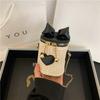 Women's Cylind Fabric Straw Sack Small Bag Fashion Love Shoulder Bag Barrel-shaped Crossbody Chain Bag