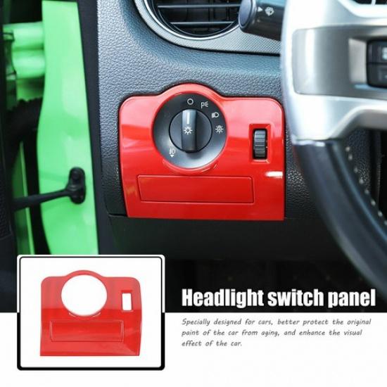 Car Red Inner Headlight Switch Panel Trim Cover Frame for Ford Mustang 2009-2013