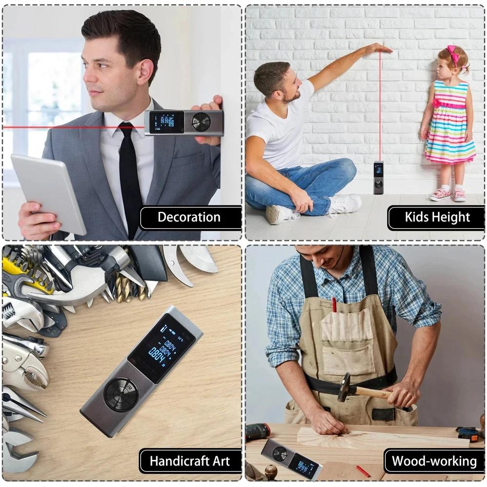 Laser Distance Meter Rangefinder Laser Tape Measure Digital Laser Rangefinder Angle Measure Range Finder Construction Tool