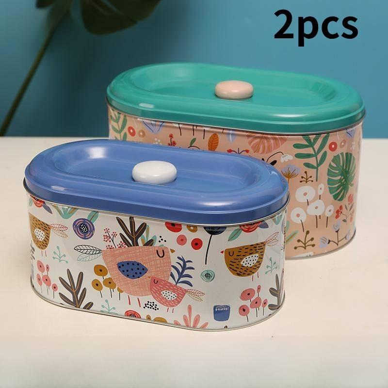 

Metal Container Snack With Sealable Lid For Home Office Organization Decoration Bird Set
