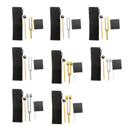 Aluminum Tuning Fork with Wooden Hanmmer Wrench Rag 128/256/512HZ Healing Instrument Tuning Fork Yoga