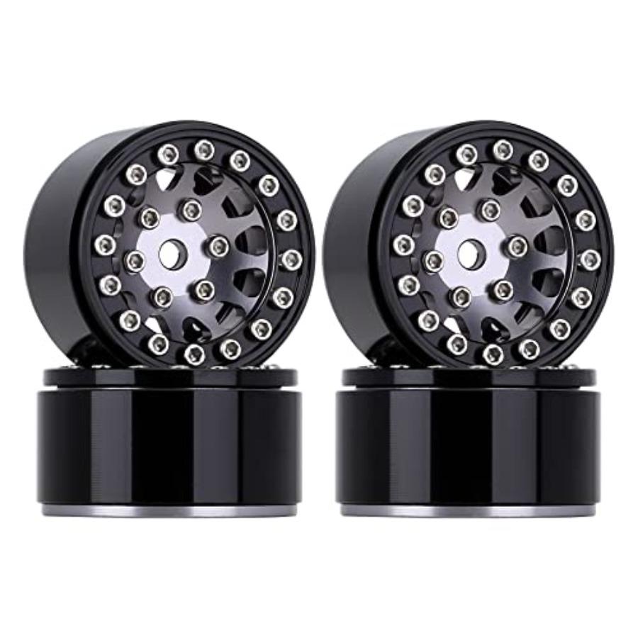 1.0 Wheel Rims RC Metal Beadlock Wheels Rims for All 1/24 Scale Axial SCX24 Deadbolt RC Crawler Car Upgrades Accories