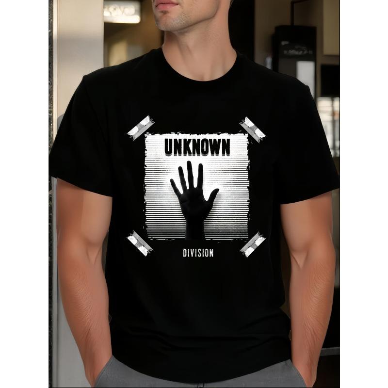 Men s T-shirt, Featuring a Unique Handprint Tape Design, Vintage Patterns Make It Suitable for Any Season.It Is an Excellent Choice for a Holiday Gift 2XL чёрный
