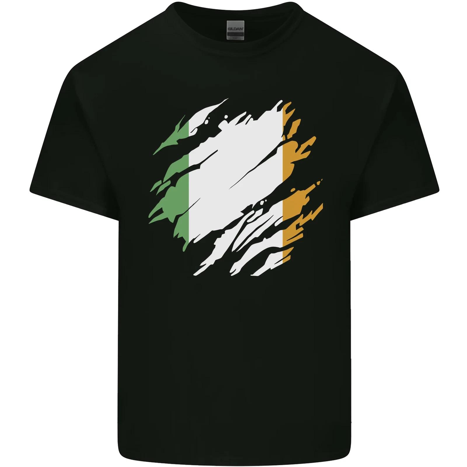 Torn Ireland Flag Irish St Patricks Day Football Kids T-Shirt Childrens S