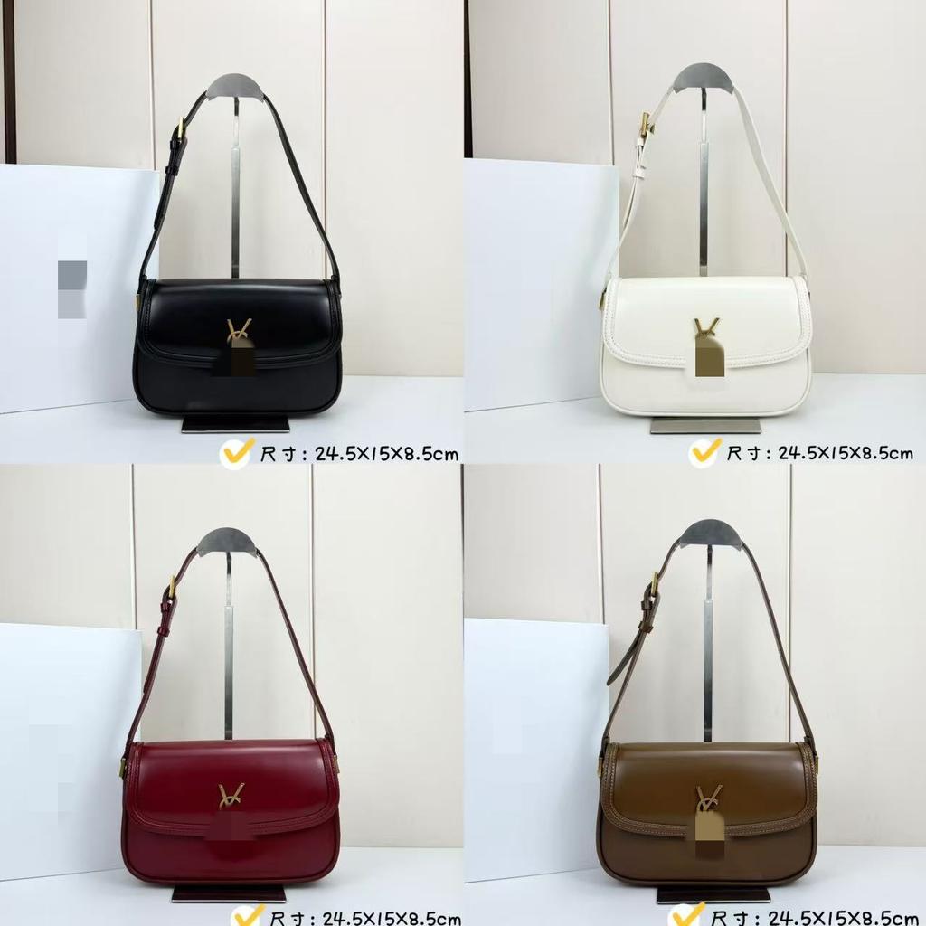 25 new BOX tofu bag single shoulder diagonal span underarm women's bag retro versatile small square bag cowhide women's bag