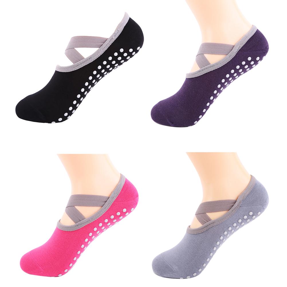 

1 пара спортивных нескользящих носков для йоги, тапочки для женщин, женские бандажные носки для пилатеса, балетные каблуки для танцев