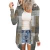 Women's Casual Fashion Floral Print Long Sleeve Mid-Length Cardigan Jacket