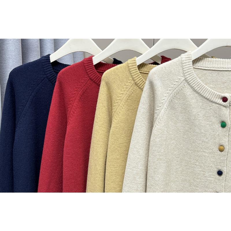 Women Long Sleeve Knitted Embroidered Cardigan Plus Size Casual Outerwear Top