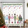Nutcracker Shower Curtain, Pink Christmas Bath Tub Curtain, Xmas Nutcracker Waterproof For Home Bathroom Decor(71 X 71 Inches)