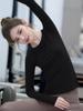 Women's Red Long Sleeve Fitness Set - Stylish Pilates & Yoga Top