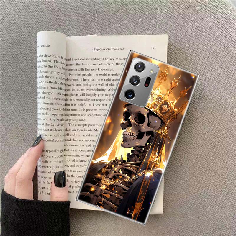 Crown Skeleton Emperor Phone Case for Samsung A17 A37 A57 A54 A14 A24 A34 A07 A04S A02S A12 A22 A32 A52S A16 A26 A36 A56 A72 Gal
