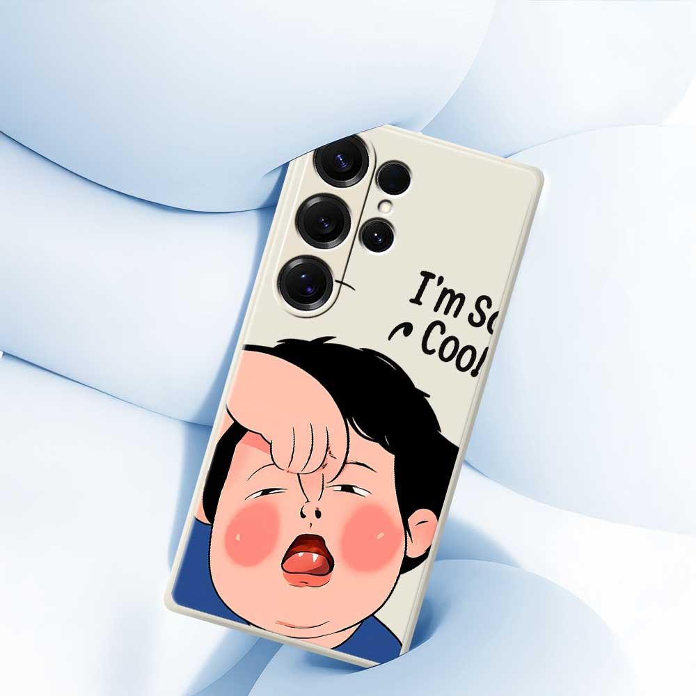 For Samsung Galaxy S25 Ultra Case Make Faces Kid Pattern Printing Straight Edge TPU Phone Back Cover