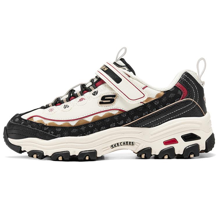 Skechers Synthetic Leather Versatile Fashion Durable Low-Top Casual Shoes Kids sneakers Black White 319061L-BKRD 27.5