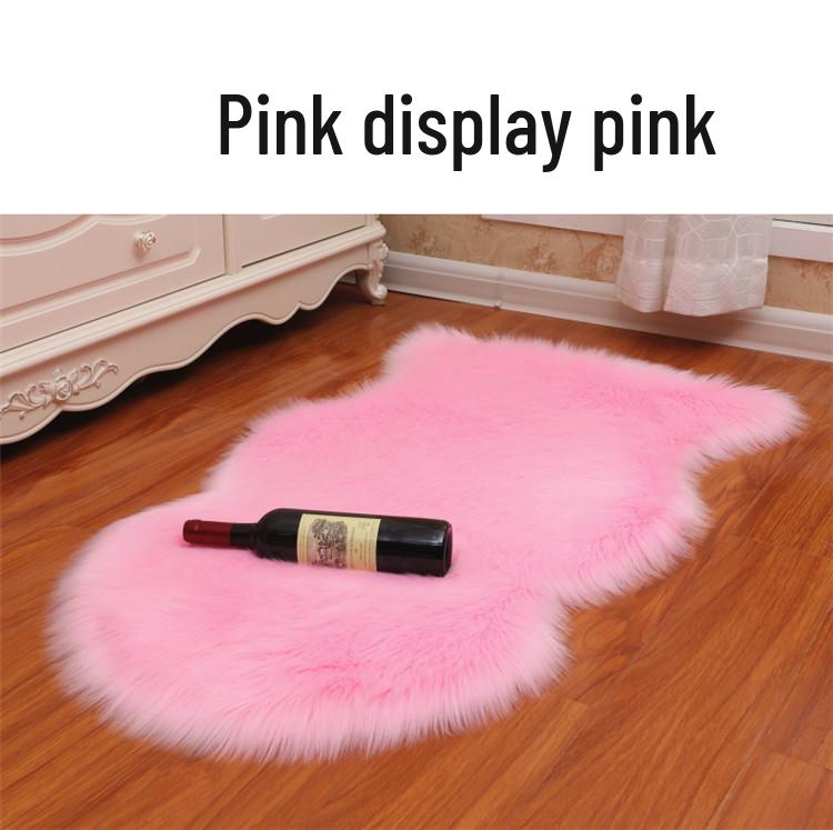 White Fluffy Irregular Plush Bedroom Rug & Sofa Cushion Blanket