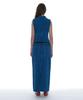 Partimento Woman Studded Denim Maxi Skirt_Mid Blue