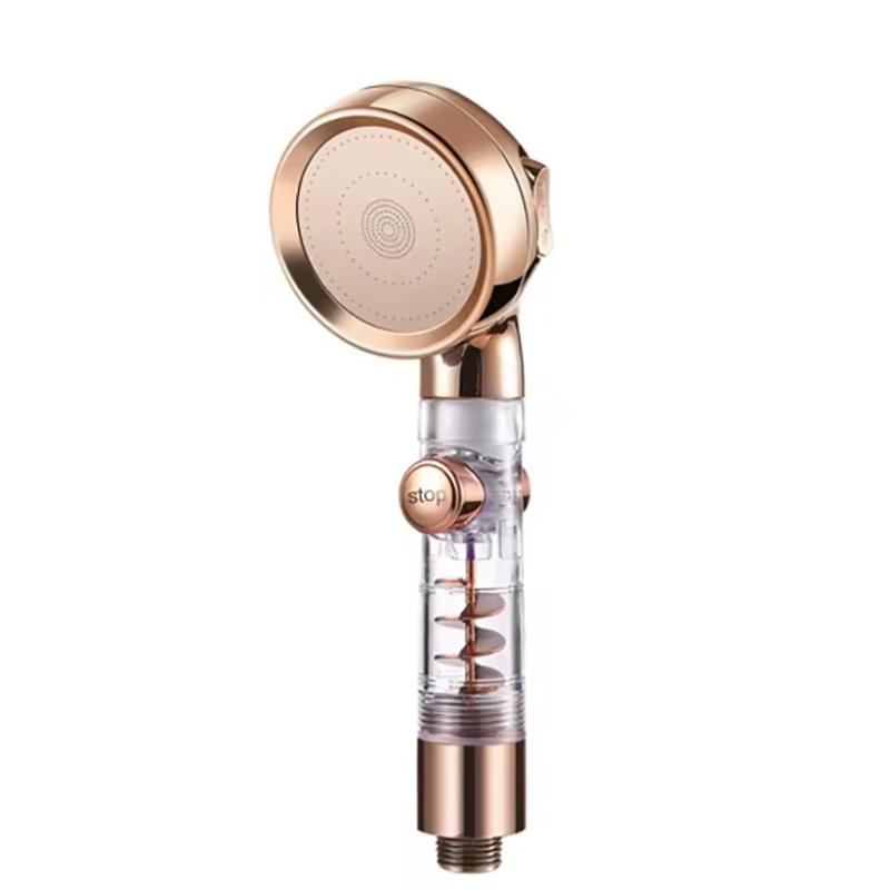 New 3 Modes Handheld Shower Head with Turbo Fan Eco Filter ON/Off Pause Switch Water Saving High Pressure Showerhead Accessories