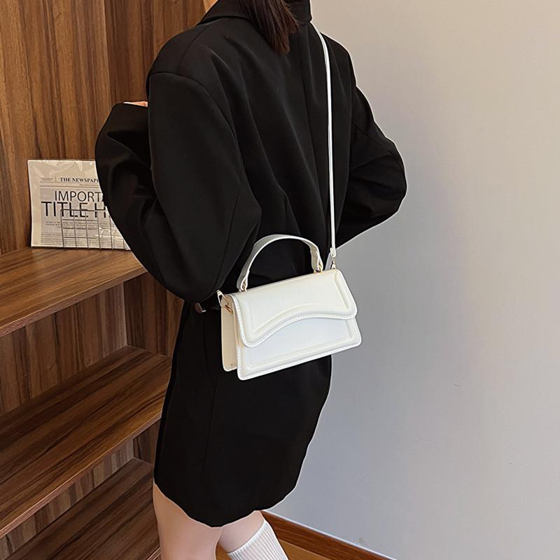 Pu Small Square Bag With Top Flap For Daily Casual Womens Street Style