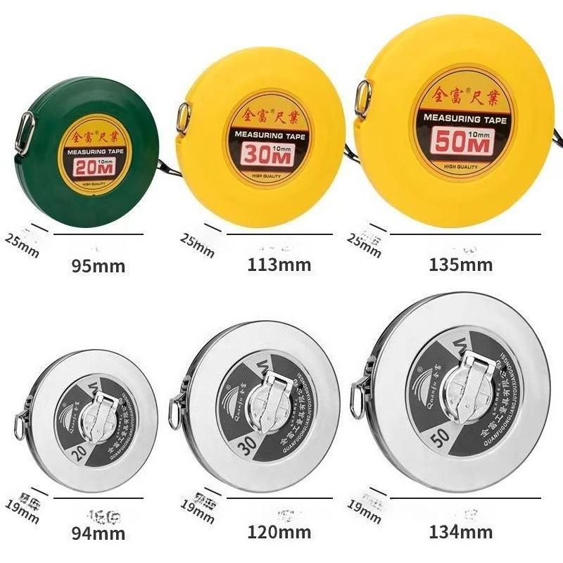 Portable Disc Steel Tape Measure-20m/30m/50m Length Options,Durable Metal Case,Easy-Grip Handle for Construction,DIY&Outdoor Use