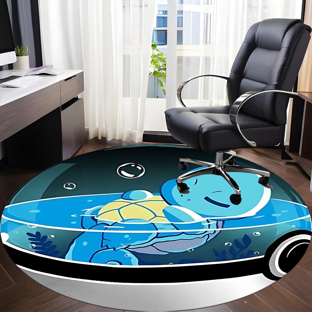 1pc Pokeball, Sea Turtle Office Round Area Rug, Indoor Mat Suitable For Office, Under Office Chairs Bedroom Living Room Home Decor, Room Deco164