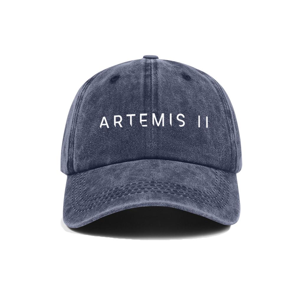 Casual Unisex Adjustable Baseball Cap Featuring Artemis II Embroidered Design Durable Cotton Twill Fabric Structured Crown Low Profile Visor