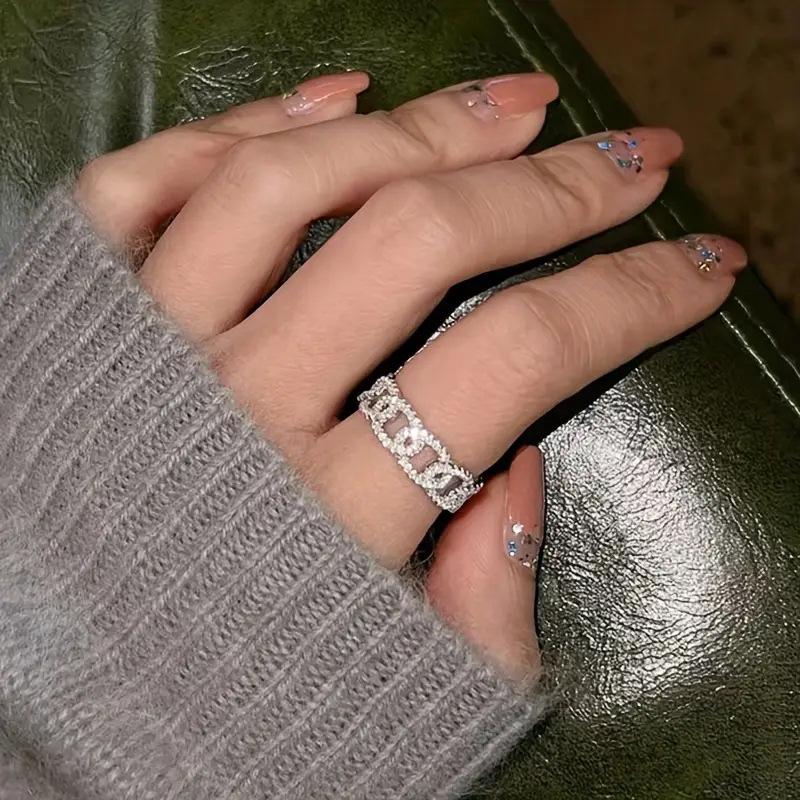 Ring Female Internet Celebrity Han Fan Geometric Buckle Jewelry Light Luxury Ring