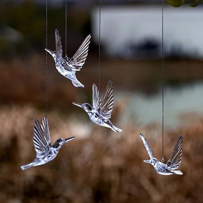 Hummingbird Hanging Ornaments Transparent Flying Birds with Hooks for Ceiling Decor Wedding