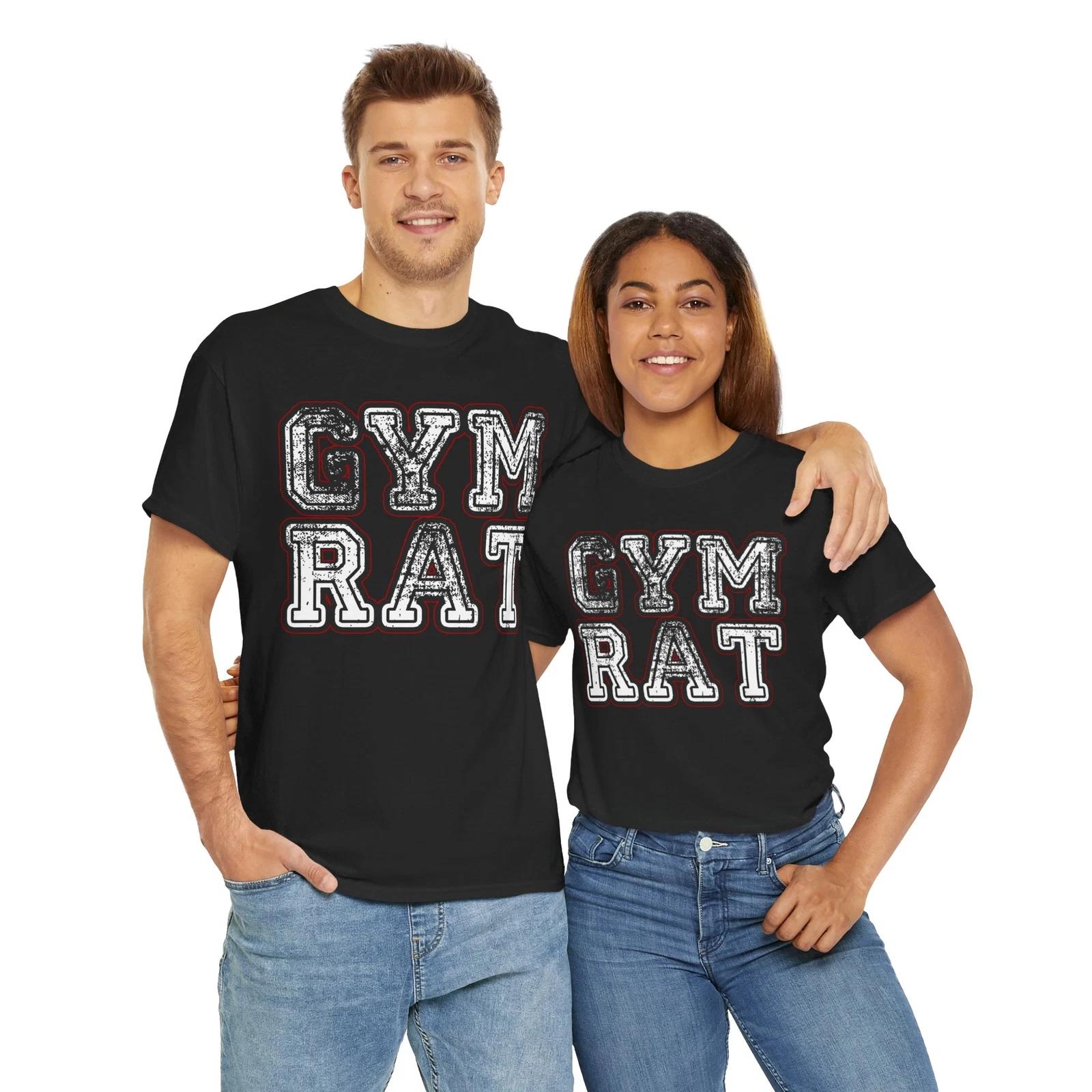 

GYM RAT TRENDY FITNESS GRAPHIC T SHIRT Unisex Heavy Cotton Tee L