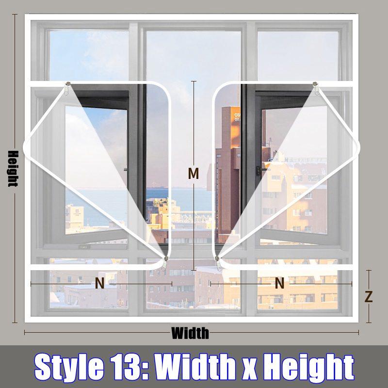 

Winter Window Curtain Keep Warm Transparent Film With Double Zipper Windproof Self-Adhesive Clear Soft Glass Shrink Heat Film W105cmxH105cm&Zipper