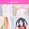 Uccellino Bunny Ear Loose Cosplay Headpiece with Ribbon Gothic Lolita Hair Accessory x Headband, Ears, Lace, (Black White)