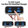 4 Ports 12/24V USB Outlet PD3.0 USB-C QC 3.0 Fast Charging Socket Panel for Car Marine Truck Camper Caravan Car Accessories