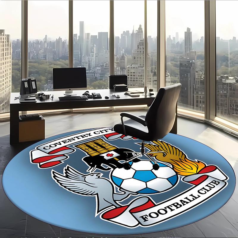 Coventry City Football Club (1) Round Office Rug Decorative Floor Rug for Office Bedroom Living Room and Home Space