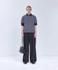 IRONYPORNO WHITELINE 86-Iro358 Color Stripe Button Collar Short Sleeve Knit Navy