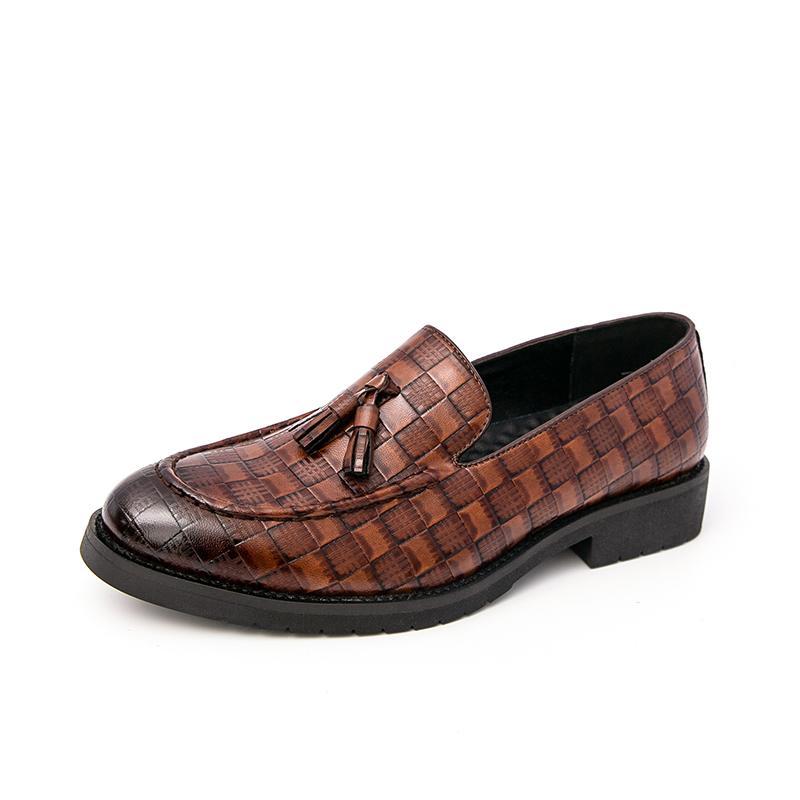 Fashion Men's Pu Leather Oxford Shoes Classic Formal Mens Loafers Business Dress Shoes for Men Comfortable Slip-On Office Wedding Shoes