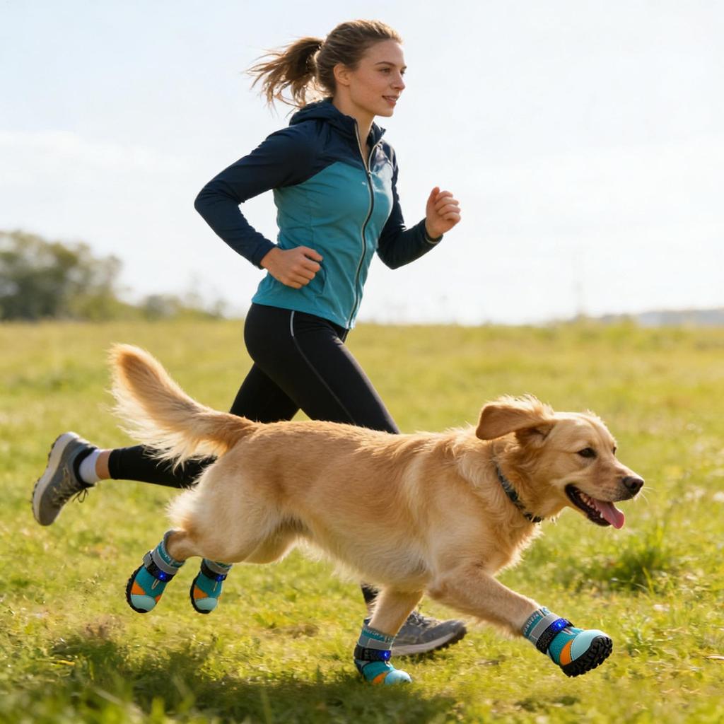 Light Up Dog Shoes Breathable Pet Supplies Doggy Shoes Cat Glowing Boots For Puppy Kitten Summer Outdoor Night Walks Training